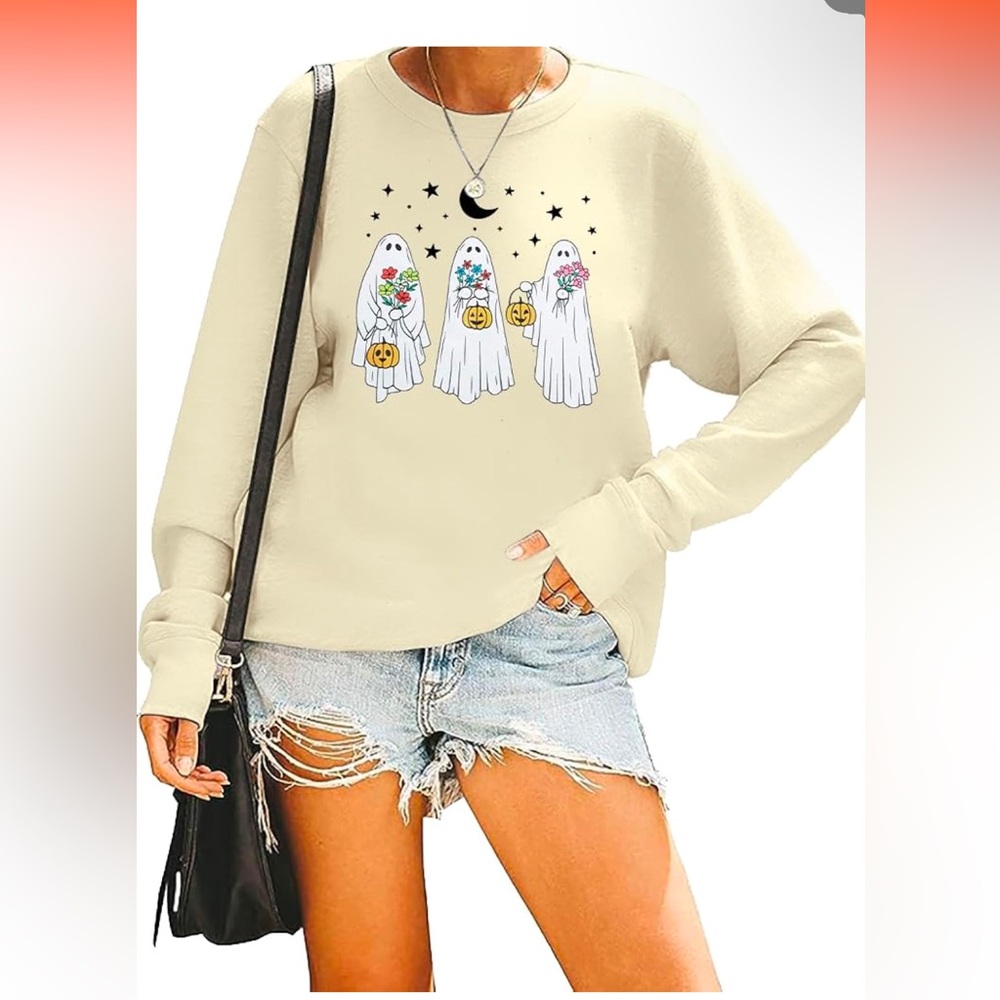 Halloween Ghost Crewneck Pullover